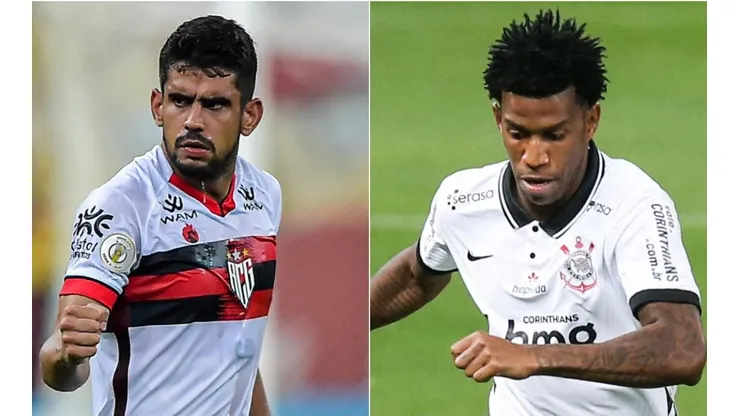 Atlético-GO e Corinthians se enfrentam nesta quarta-feira (Foto: Thiago Ribeiro/AGIF e Getty Images)