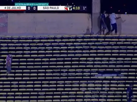 Torcedores invadem estádio Albertão em jogo entre 4 de julho x São Paulo, pela Copa do Brasil
