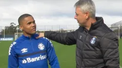 Atacante teve primeiro contato com o treinador - Foto: Reprodução/Grêmio TV.