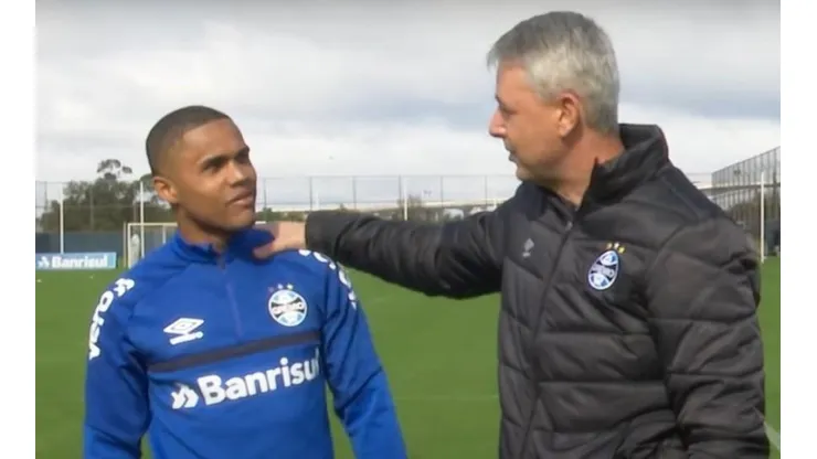 Atacante teve primeiro contato com o treinador - Foto: Reprodução/Grêmio TV.