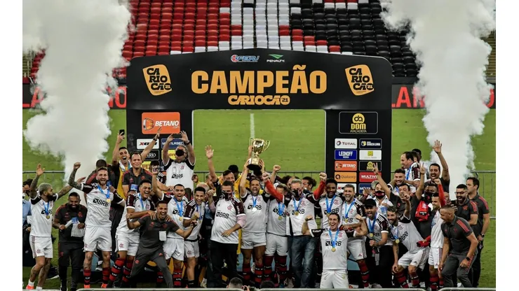 Flamengo vence o Fluminense por 3 x 1 e conquista o Campeonato Carioca pela terceira vez consecutiva. (Foto: Thiago Ribeiro/AGIF)