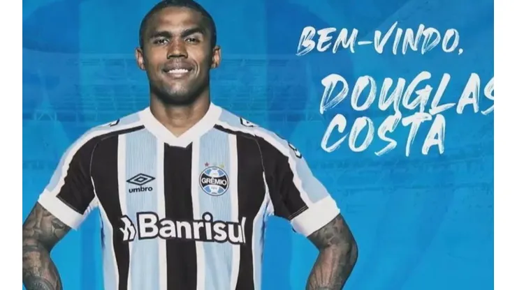 Douglas Costa foi oficialmente anunciado - Foto: Reprodução/Grêmio TV.