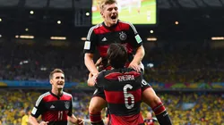 Jogadores alemães, em partida contra o Brasil (Foto: Getty Images)
