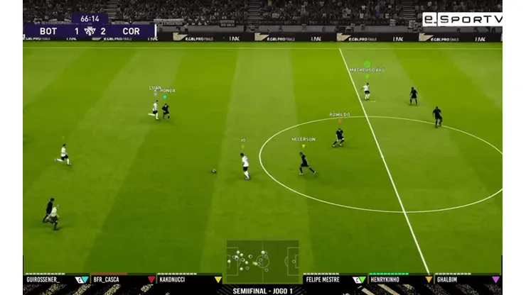 Corinthians e Botafogo se enfrentaram neste sábado (Foto: Reprodução/YouTube/eSporTV)