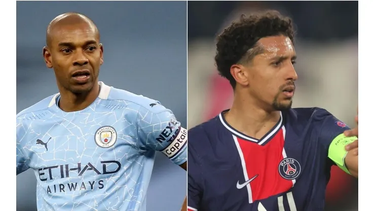Brasileiros Fernandinho e Marquinhos estarão frente a frente (Foto: Getty Images)