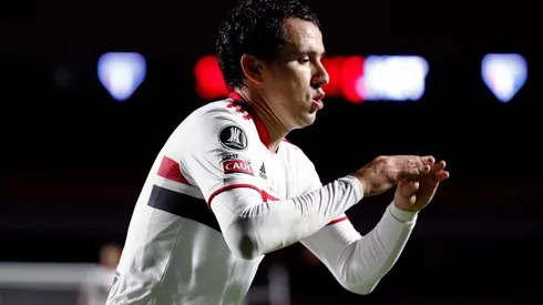Pablo comemora o gol que vai dando a vitória ao São Paulo (Foto: Getty Images)