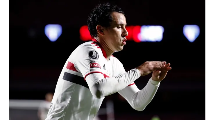 Pablo comemora o gol que vai dando a vitória ao São Paulo (Foto: Getty Images)