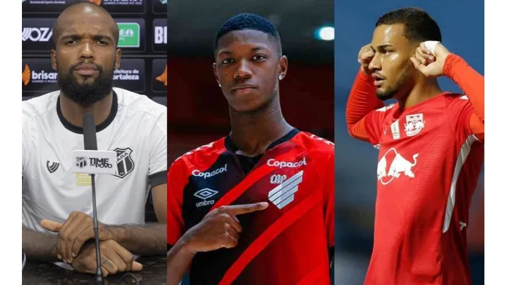 Montagem: Fotos de divulgação Ceará SC/Athletico/Red Bull Bragantino