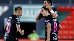 Jogadores do del Valle comemoram um dos gols de Faravelli (Foto: Getty Images)