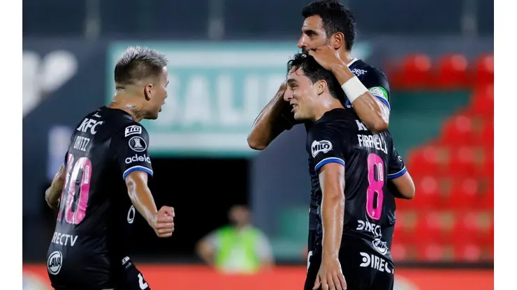 Jogadores do del Valle comemoram um dos gols de Faravelli (Foto: Getty Images)