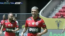 Arrascaeta marcou o segundo gol do Fla contra o Palmeiras. (Foto: Reprodução TV)