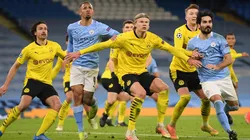 Manchester City x Borussia Dortmund na Champions League. (Foto: Getty Images
