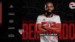 São Paulo anuncia a contratação de Willian. (Foto: Reprodução Twitter São Paulo)