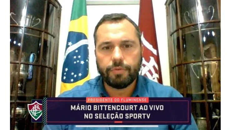 Mário Bittencourt, presidente do Fluminense, em entrevista ao SporTV (Foto: Reprodução/SporTV)