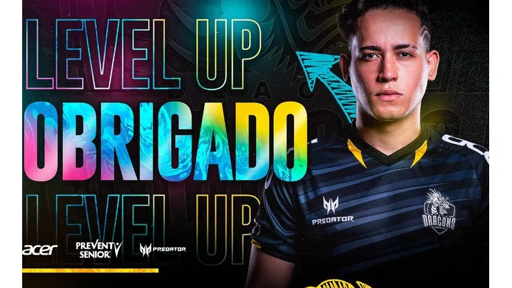 Equipe anunciou a saída do jogador "Level Up 007" (Foto: Reprodução/Twitter/BlackDragons)
