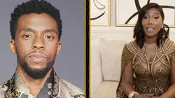 Simone Ledward.recebe Globo de Ouro pelo marido, Chadwick Boseman