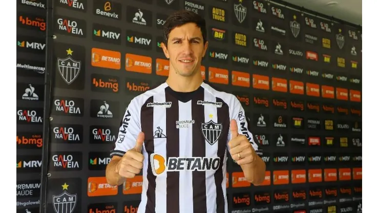 Nacho foi apresentado nesta quarta-feira. Imagem: Pedro Souza/Atlético-MG