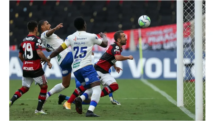 O gol aconteceu na vitória do Flamengo sobre o Fortaleza no 1º turno (Crédito: Getty Images)