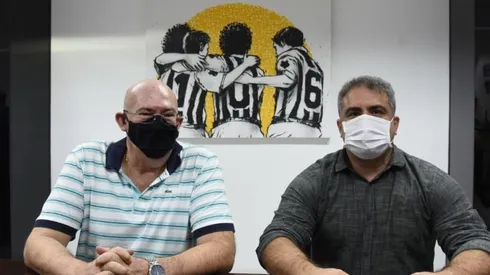 Rueda ao lado de Rollo — Foto: Ivan Storti/Santos FC