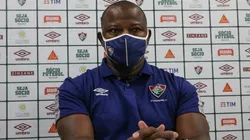 Marcão durante a coletiva — FOTO: LUCAS MERÇON / FLUMINENSE F.C.