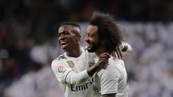 Vinicius Júnior e seu parceiro Marcelo — Foto: Getty Images