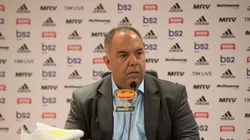 Braz durante coletiva — Foto: Alexandre Vidal - Flamengo