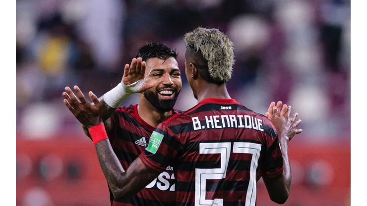 Gabigol e Bruno Henrique se entendem muito bem — Foto: Getty Images
