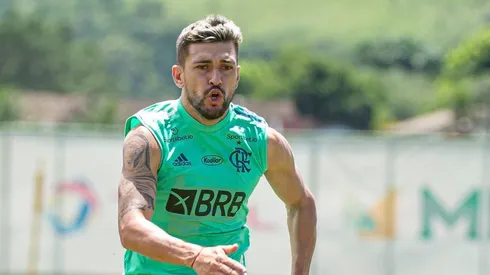 Arrascaeta durante treinamento — Foto: Alexandre Vidal / Flamengo