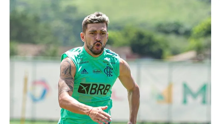 Arrascaeta durante treinamento — Foto: Alexandre Vidal / Flamengo