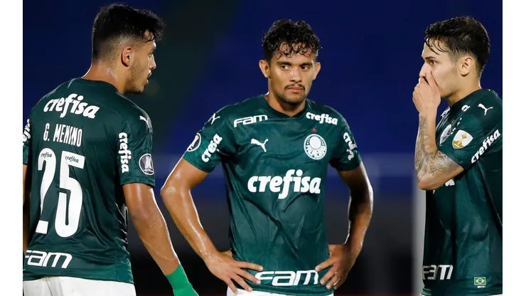 Jogadores do Palmeiras em campo contra o Libertad. (Foto: Getty Images)