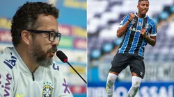 Cléber Xavier: auxiliar do Brasil (Montagem / Fotos: Lucas Figueiredo/CBF e Lucas Uebel/Grêmio)