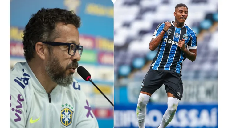 Cléber Xavier: auxiliar do Brasil (Montagem / Fotos: Lucas Figueiredo/CBF e Lucas Uebel/Grêmio)