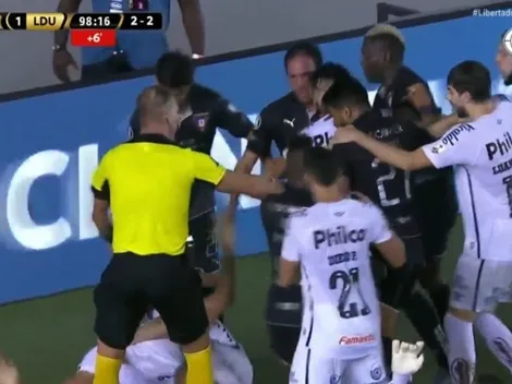 Santos x LDU: Briga generalizada, agressões e expulsões marcam confronto decisivo pela Libertadores