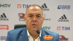 Braz durante coletiva no Mengo — Foto: Alexandre Vidal / Flamengo