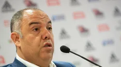 Braz durante coletiva — Foto: Alexandre Vidal / Flamengo