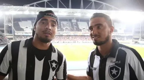 Rafael e Fábio em visita ao Botafogo (Foto: Divulgação)