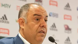 Braz durante coletiva — Foto: Alexandre Vidal / Flamengo
