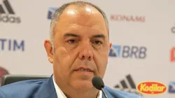 Braz durante coletiva — Foto: Alexandre Vidal / Flamengo