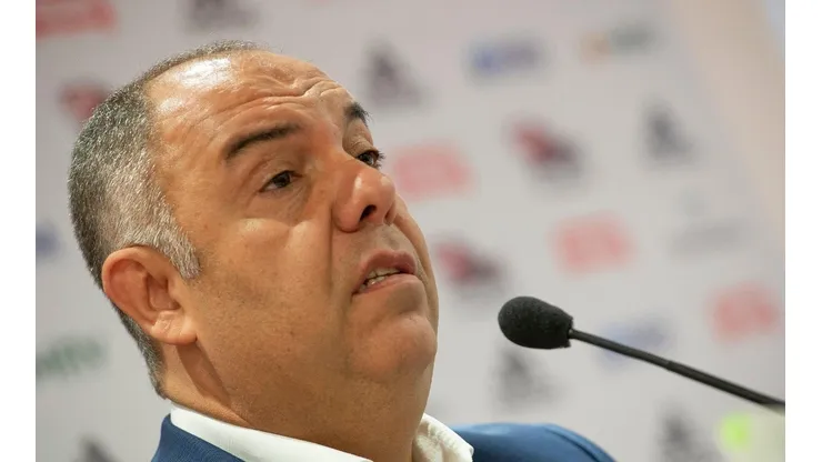 Braz durante coletiva no Mengo — Foto: Alexandre Vidal / Flamengo