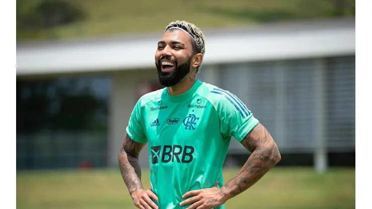 Gabigol no treino de hoje — Foto: Alexandre Vidal / Flamengo