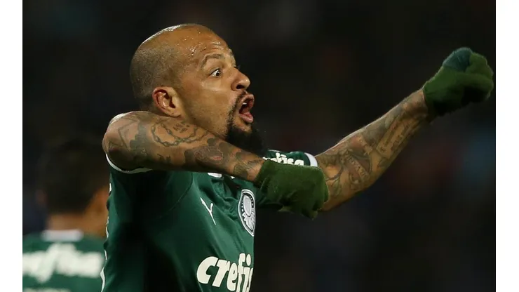 Felipe Melo comemorando gol pelo Palmeiras — (Foto: Cesar Greco/Palmeiras)