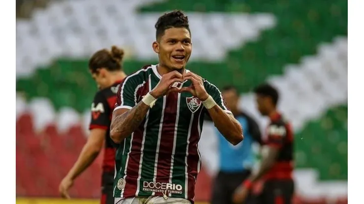 Bem quisto pela torcida, o atacante não esqueceu e exaltou o Flu. Foto: Divulgação/Fluminense