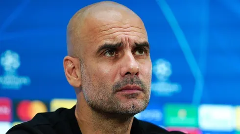 Guardiola em coletiva — Foto: Getty Images
