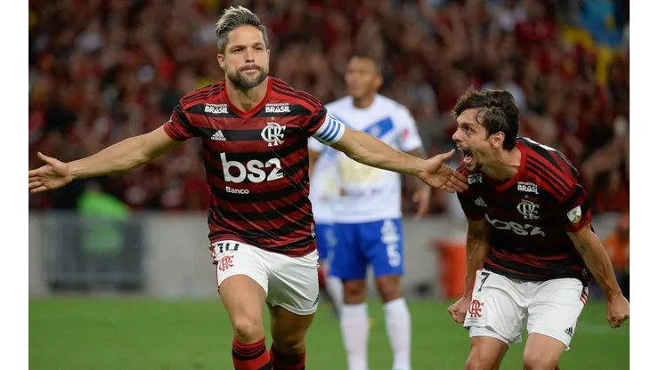 Diego deu um ânimo extra ao time no vestiário - Foto: Alexandre Vidal/Flamengo.
