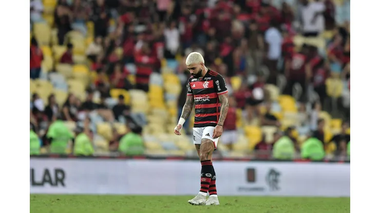 Gabi jogador do Flamengo em derrota contra o Fortaleza. Foto: Thiago Ribeiro/AGIF