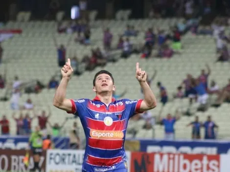 Osvaldo comemora seu primeiro gol pelo Fortaleza na atual edição do Brasileirão