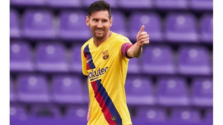 Lionel Messi em jogo do Barcelona contra a Valladolid - La Liga (Foto: Getty Images)