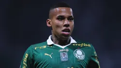 Garcia, jogador do Palmeiras, durante partida contra o Corinthians no estádio Arena Allianz Parque pelo Brasileirão Série A 2024. Foto: Ettore Chiereguini/AGIF