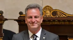 RJ - Rio de Janeiro - - Titulo de Cidadao Honorario Carioca a Jorge Jesus - O presidente do Flamengo Rodolfo Landim durante a entrega do titulo de cidadao honorario carioca, no Plenario da Camara Municipal do Rio de Janeiro. F