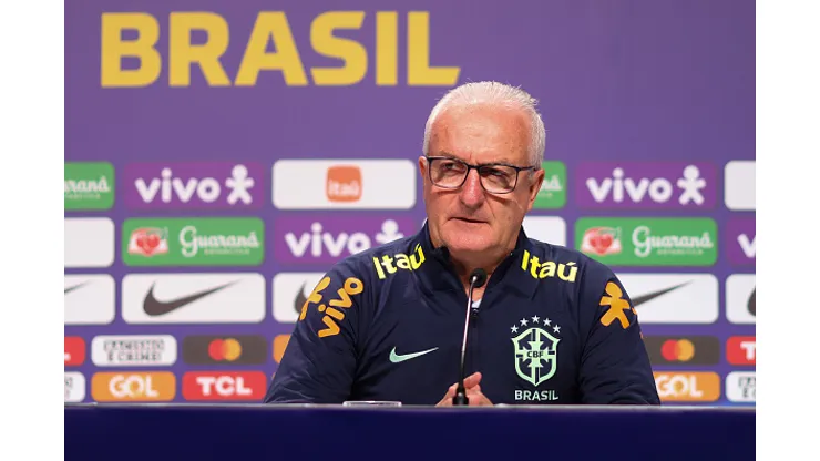 RIO DE JANEIRO, BRAZIL - JANUARY 11: Newly appointed coach of Brazil national team Dorival Junior speaks during a press conference on January 11, 2024 in Rio de Janeiro, Brazil. (Photo by Lucas Figueiredo/Getty Images)
